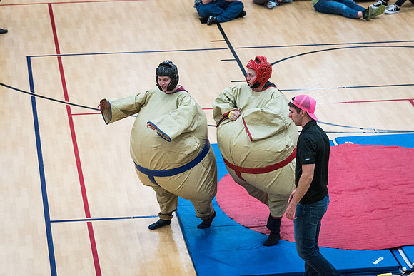 At I-Night, the gyms in the I-Center are filled with many games for students to enjoy themselves.