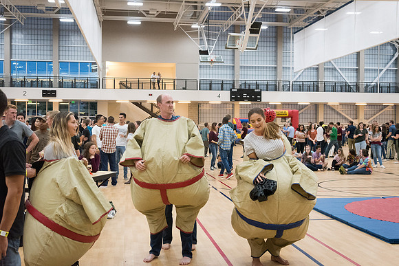 At I-Night, the gyms in the I-Center are filled with many games for students to enjoy themselves.