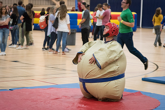 At I-Night, the gyms in the I-Center are filled with many games for students to enjoy themselves.