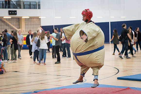 At I-Night, the gyms in the I-Center are filled with many games for students to enjoy themselves.