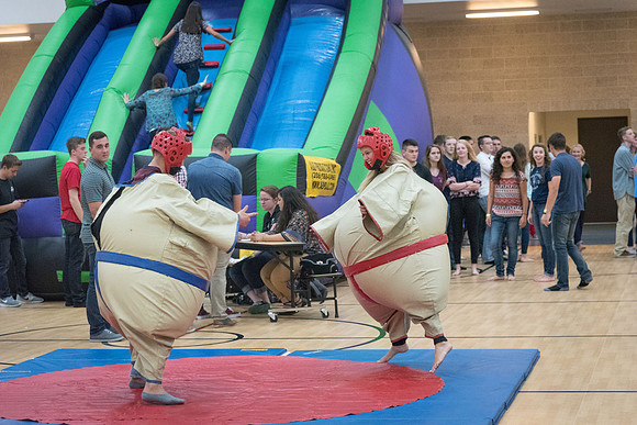 At I-Night, the gyms in the I-Center are filled with many games for students to enjoy themselves.
