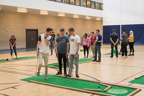 At I-Night, the gyms in the I-Center are filled with many games for students to enjoy themselves.