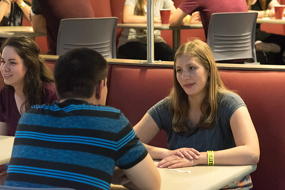 Students participate in 'Speed Dating' at I-Night.