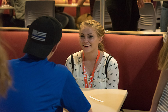 Students participate in 'Speed Dating' at I-Night.
