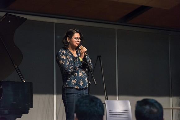 Students performs songs of their choice on the Crossroads stage at I-Night.
