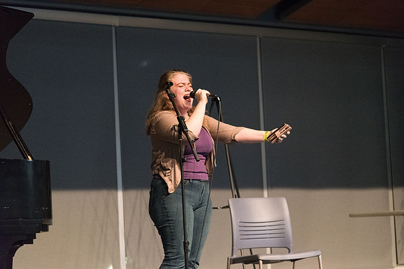Students performs songs of their choice on the Crossroads stage at I-Night.
