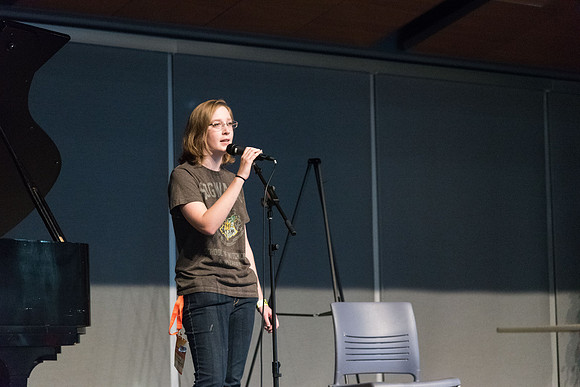 Students performs songs of their choice on the Crossroads stage at I-Night.
