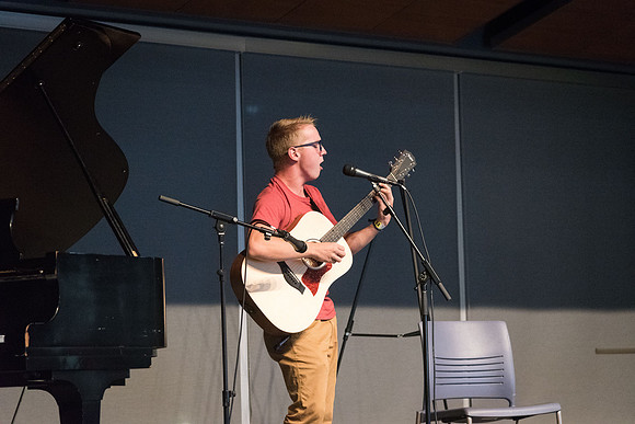 Students performs songs of their choice on the Crossroads stage at I-Night.