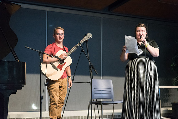 Students performs songs of their choice on the Crossroads stage at I-Night.