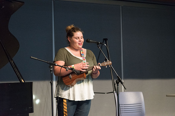 Students performs songs of their choice on the Crossroads stage at I-Night.