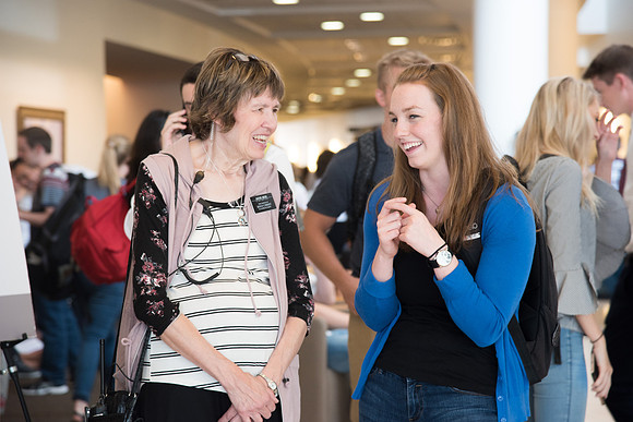 Students arriving to the i-Center for the BYU-Idaho Devotional. Sept 2017