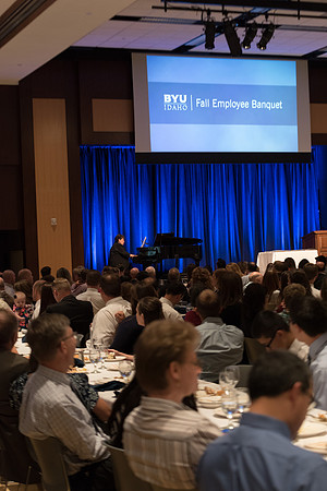 Employees gather in the MC Ballroom for the Employee Banquet. 2017