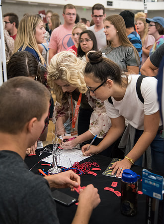 Incoming students learn about ways to get involved at BYU-Idaho.