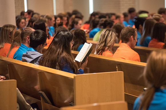Student Support gathers for a Spirit Conference right before the Fall 2017 Semester begins.