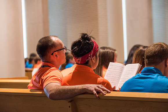 Student Support gathers for a Spirit Conference right before the Fall 2017 Semester begins.