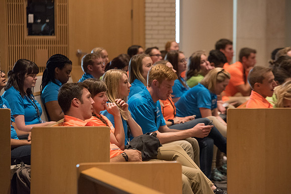 Student Support gathers for a Spirit Conference right before the Fall 2017 Semester begins.