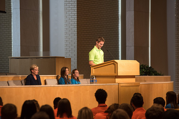 Student Support gathers for a Spirit Conference right before the Fall 2017 Semester begins.