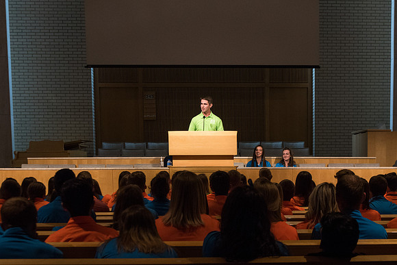 Student Support gathers for a Spirit Conference right before the Fall 2017 Semester begins.