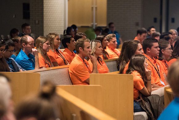 Student Support gathers for a Spirit Conference right before the Fall 2017 Semester begins.