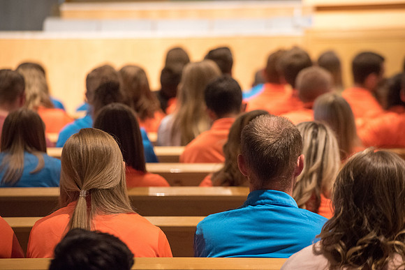 Student Support gathers for a Spirit Conference right before the Fall 2017 Semester begins.