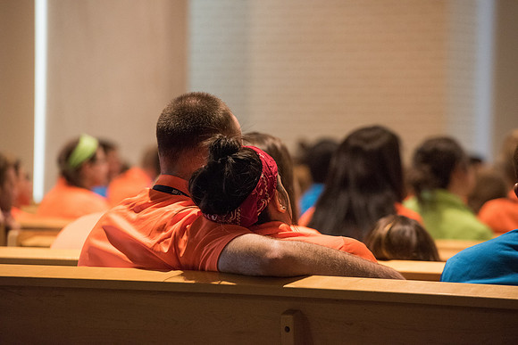 Student Support gathers for a Spirit Conference right before the Fall 2017 Semester begins.