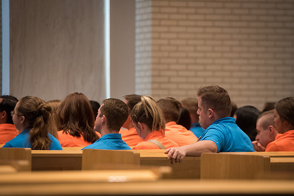 Student Support gathers for a Spirit Conference right before the Fall 2017 Semester begins.