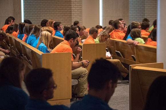 Student Support gathers for a Spirit Conference right before the Fall 2017 Semester begins.