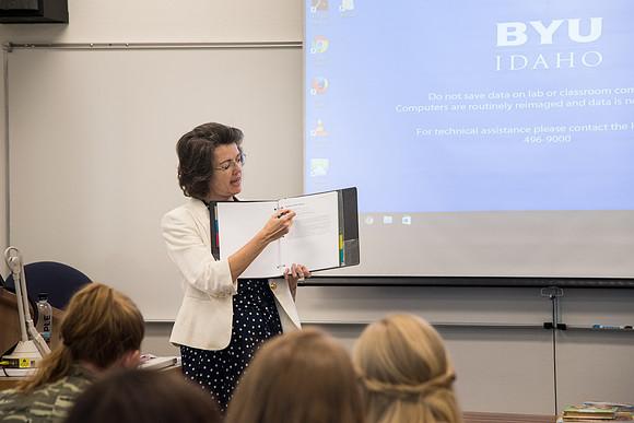 Rhonda Seamons, Elementary Education teacher, teaches Children's Literature.