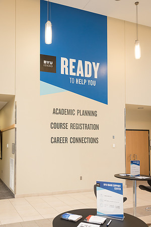 A kiosk is setup in the MC near Legacy Hall where students can get help with their academic planning.