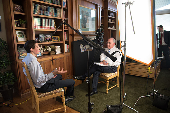 Henry Christian Eyring being interviewed. Behind the scenes. Sept 2017