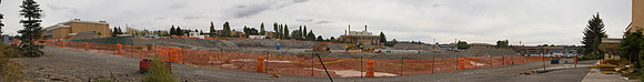 Construction on the Auditorium, later named the BYU-Idaho Center.