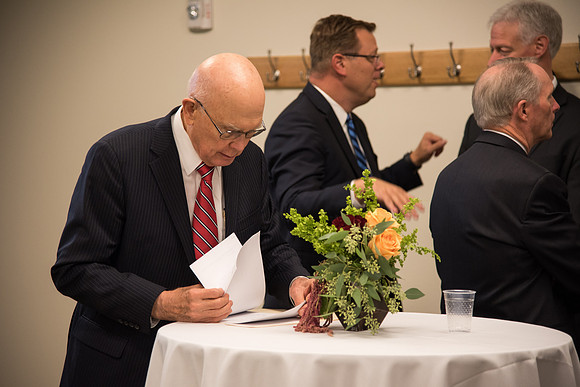 Elder Dallin H. Oaks prepares for the Inauguration. 2017
