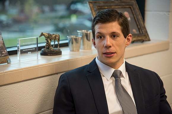 Henry Christian Eyring meets with his former professor, Ed Sexton.