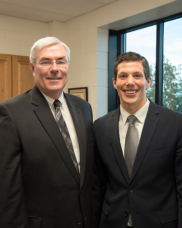 Henry Christian Eyring meets with his former professor, Ed Sexton.