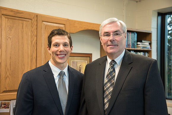 Henry Christian Eyring meets with his former professor, Ed Sexton.