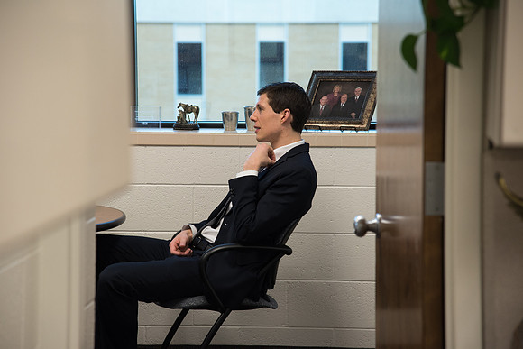 Henry Christian Eyring meets with his former professor, Ed Sexton.
