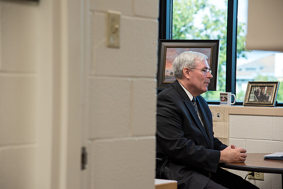 Henry Christian Eyring meets with his former professor, Ed Sexton.