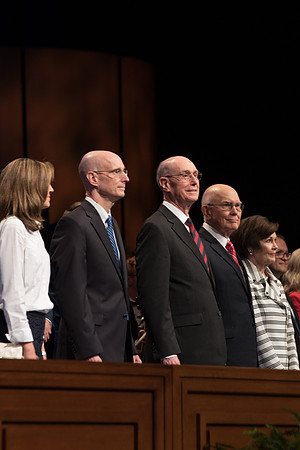 BYU-Idaho 17th President Inauguration. President Henry B. Eyring, Henry J. and Kelly Eyring, Elder and Sister Oaks. Sept 2017