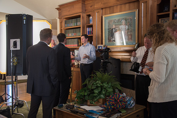 Henry Christian Eyring being interviewed. Behind the scenes. Sept 2017