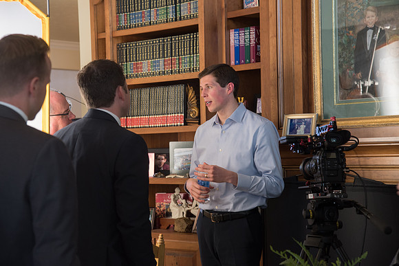 Henry Christian Eyring being interviewed. Behind the scenes. Sept 2017