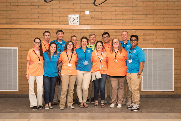 Student Support groups gather for a photo in Legacy Hall.
