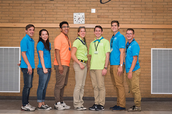 Student Support groups gather for a photo in Legacy Hall.