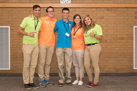 Student Support groups gather for a photo in Legacy Hall.