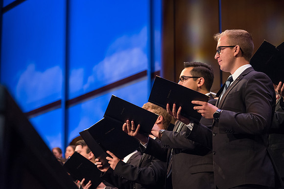 The choir performs special musical numbers with the orchestra at the Inauguration.