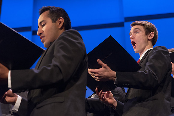 The choir performs special musical numbers with the orchestra at the Inauguration.