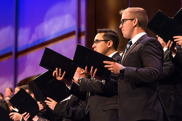 The choir performs special musical numbers with the orchestra at the Inauguration.