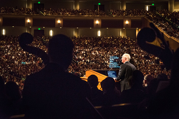 Elder Kim B. Clark gives remarks at the Inauguration.