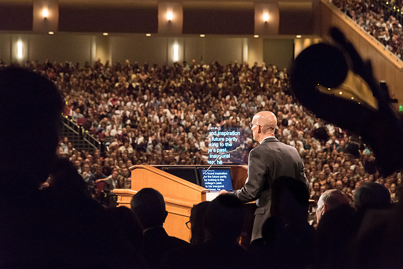 President Henry J. Eyring speaks at his Inauguration. 2017
