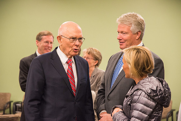 Former Presidents, General Authorities, Wives, and Presidents' families meet together post-Inauguration. (Pictured: Dallin H. Oaks)