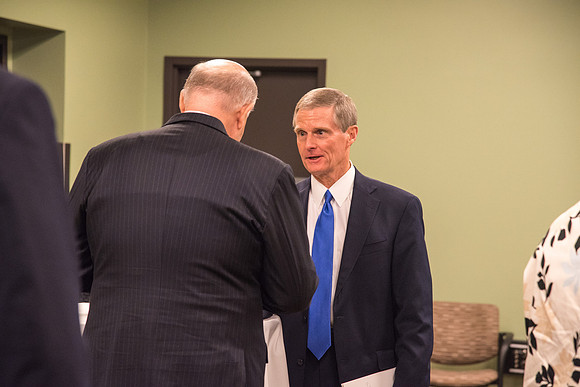 Former Presidents, General Authorities, Wives, and Presidents' families meet together post-Inauguration. (Pictured: David A. Bednar)